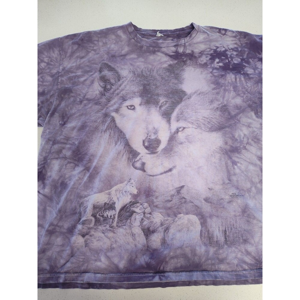 The Mountain T-Shirt Purple Plum Garment Dye Wolf Wolves Men's XXL Delta Pro
